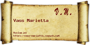 Vass Marietta névjegykártya